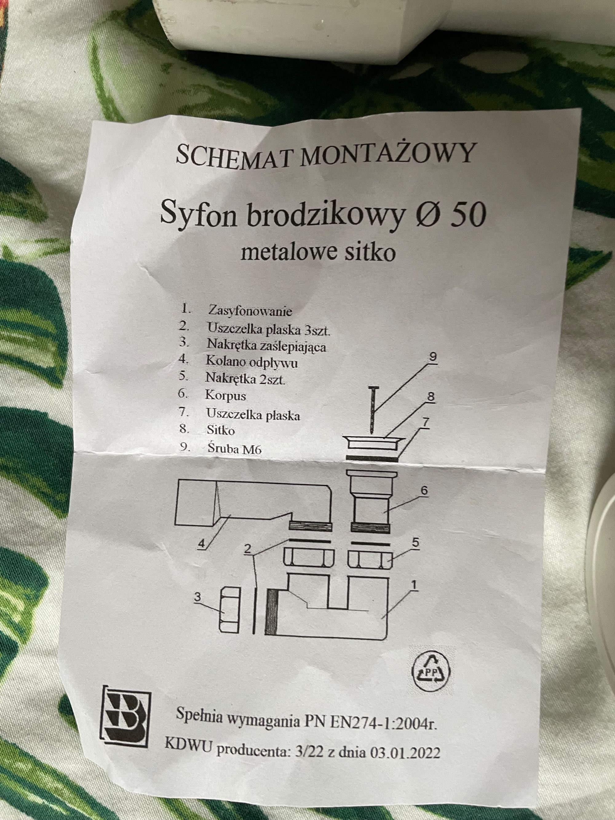 Syfon brodzikowy 50 mm JANO S7000