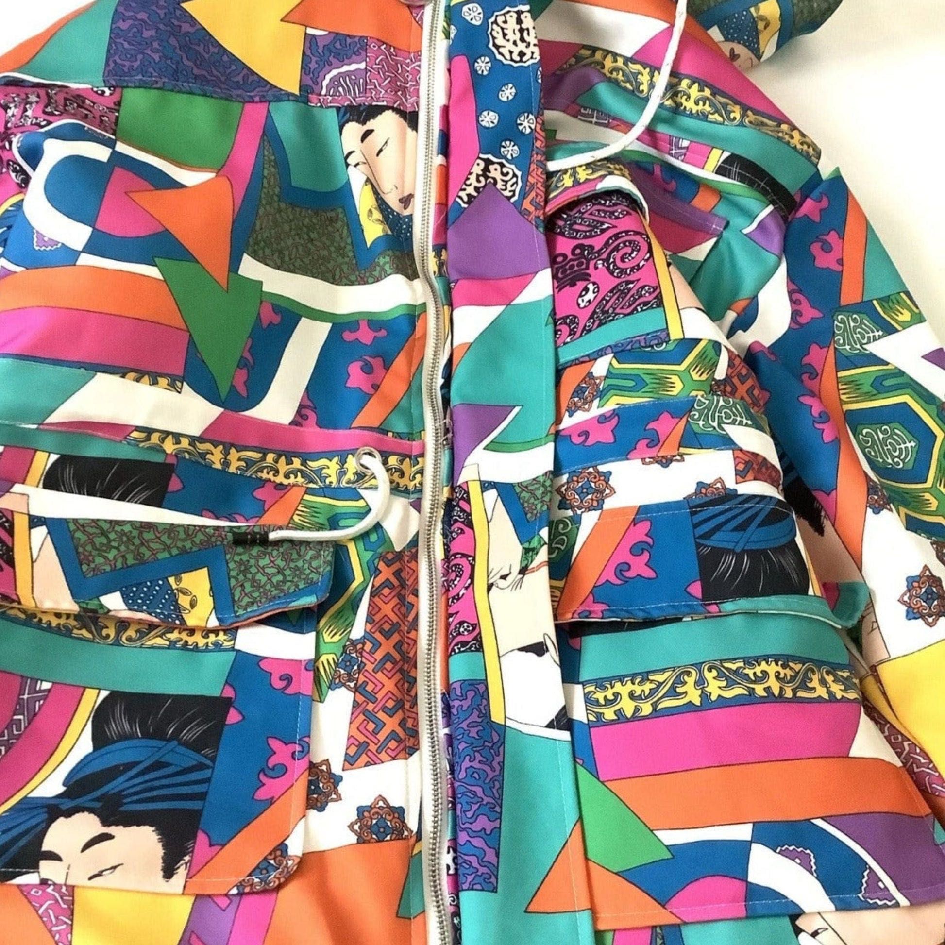Geisha pattern men's jacket/ японські укііо пэчворк куртка.