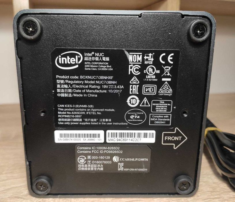 Core i3-7100 + 8gb ddr4 + 128gb nvme ssd => міні-ПК в зборі Intel NUC