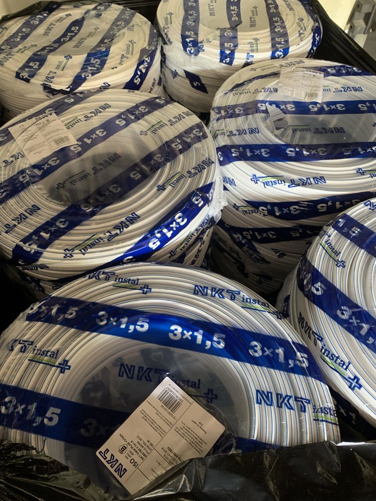 Przewód 3x1,5 + 3x2,5 Kabel YDYp NKT instal plus zestaw