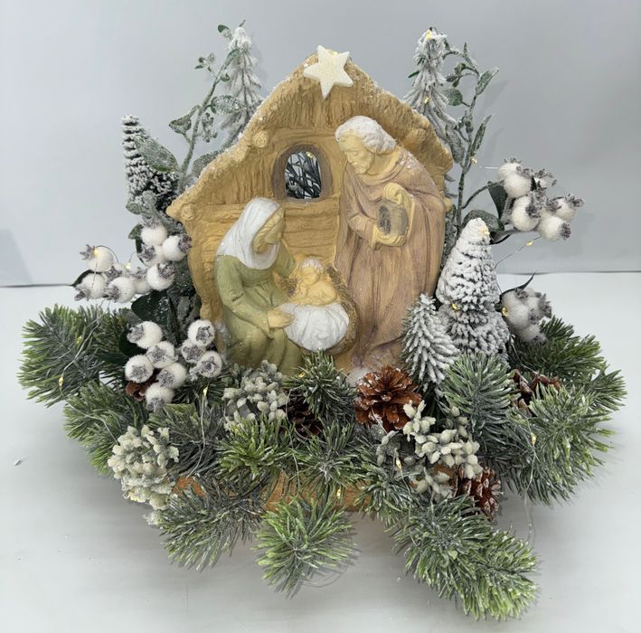 Stroik świąteczny szopka Bożonarodzeniowa Święta Rodzina