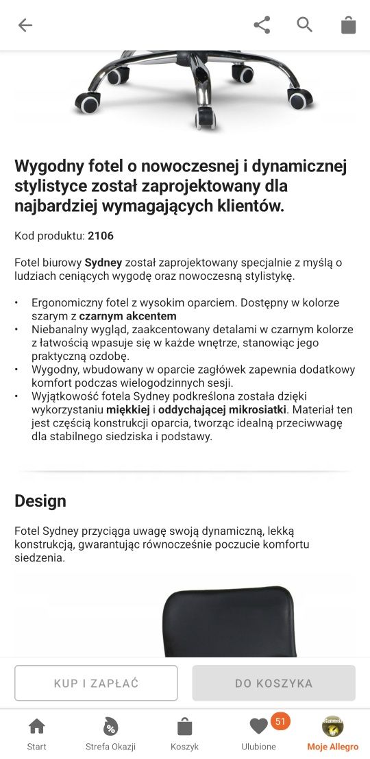 Krzeslo fotel obrotowy regulowany ergonomiczny
