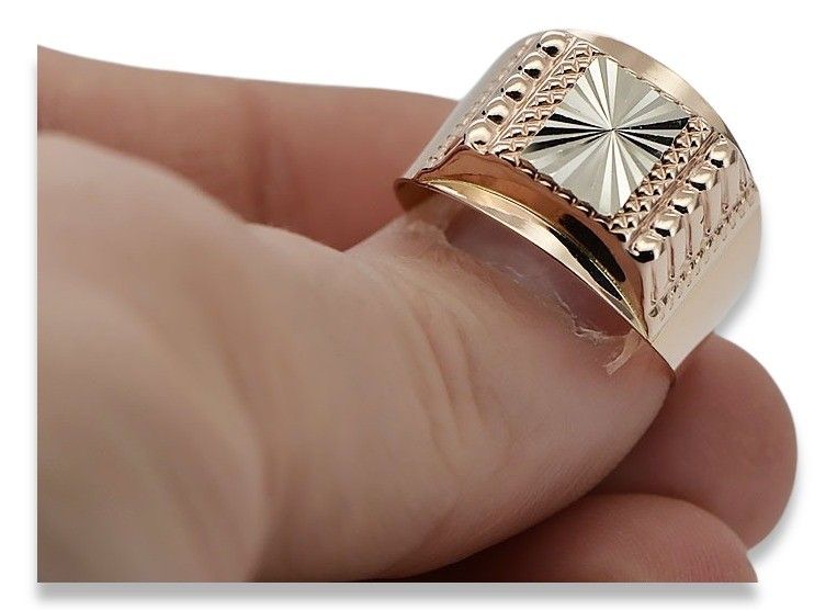 Złoty sygnet męski 14k 585 z czerwonego różowego złota Gdańsk