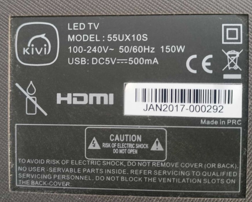 Продам телевізор KIVI 55UX10S на запчастини
