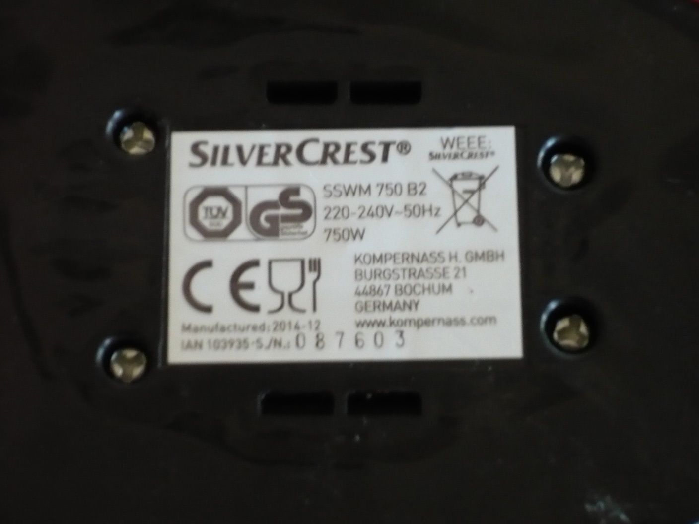 Tosteira marca Silvercrest