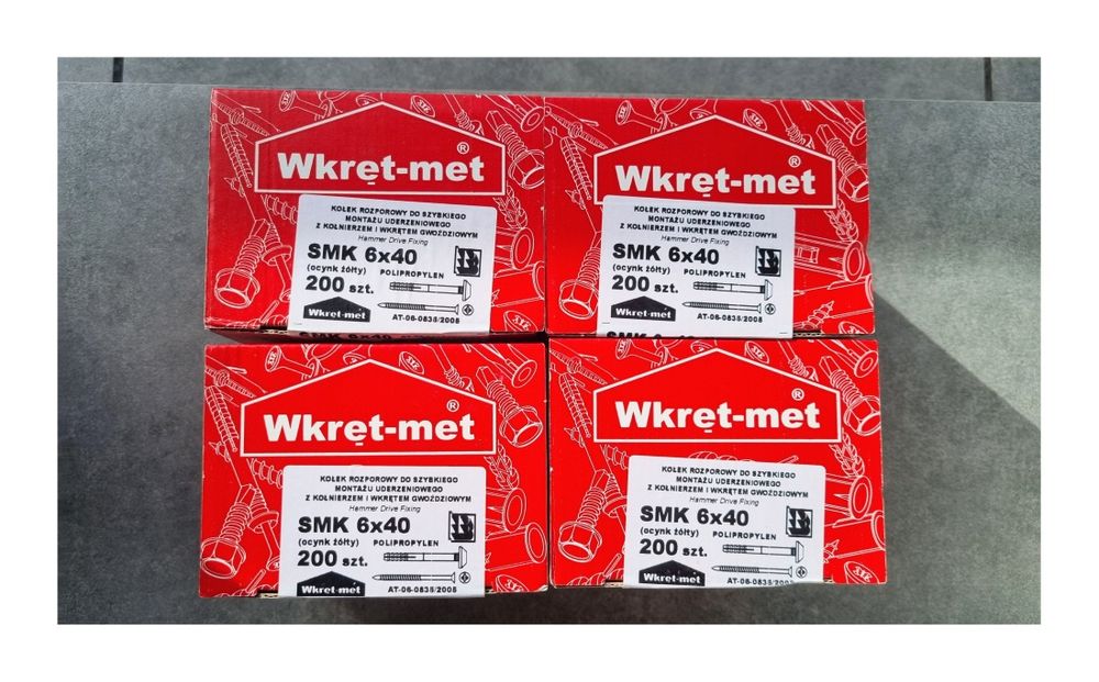 Wkret met kołek rozporowy do szybkiego montażu 6x40