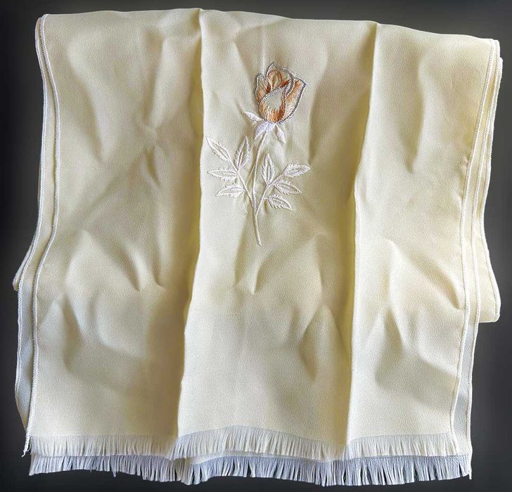 Echarpe de Pescoço Bege Bordada, Nova