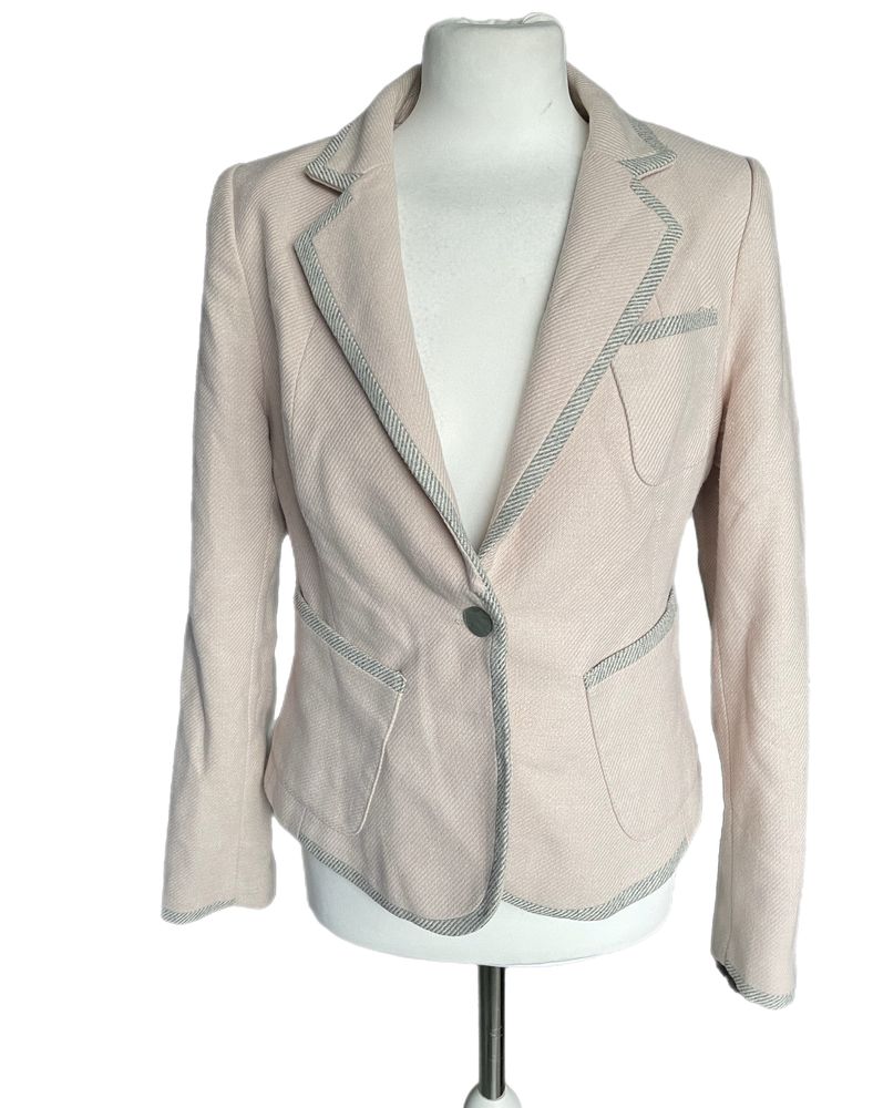 Żakiet damski H&M pudrowy róż 42 XL wełna wool
