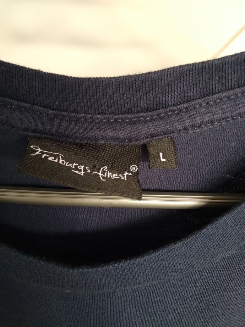 Granatowy tshirt damski, bawełniany L