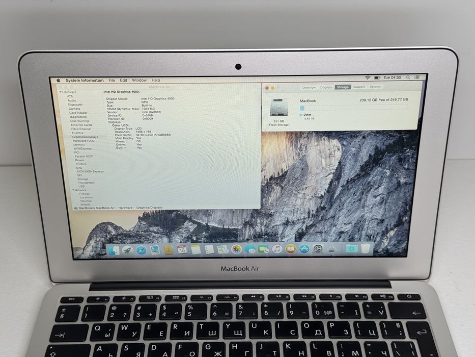 MacBook Air 11 (A1465) - 2012 - i5/8GB/256GB - faktura VAT 23%