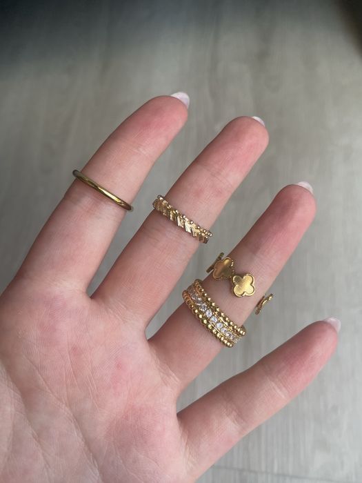 Aneis dourados aço inoxidável