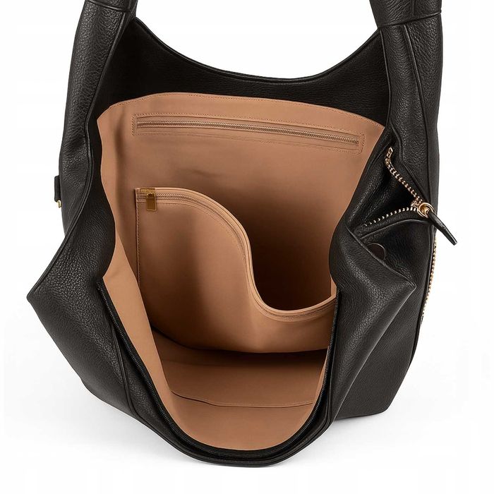 Torebka Damska Shopper Czarna Duża A4 Skóra Ekologiczna Elegancka
