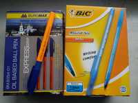 Ручки масляные Buromax и шариковые BIC Round Stic