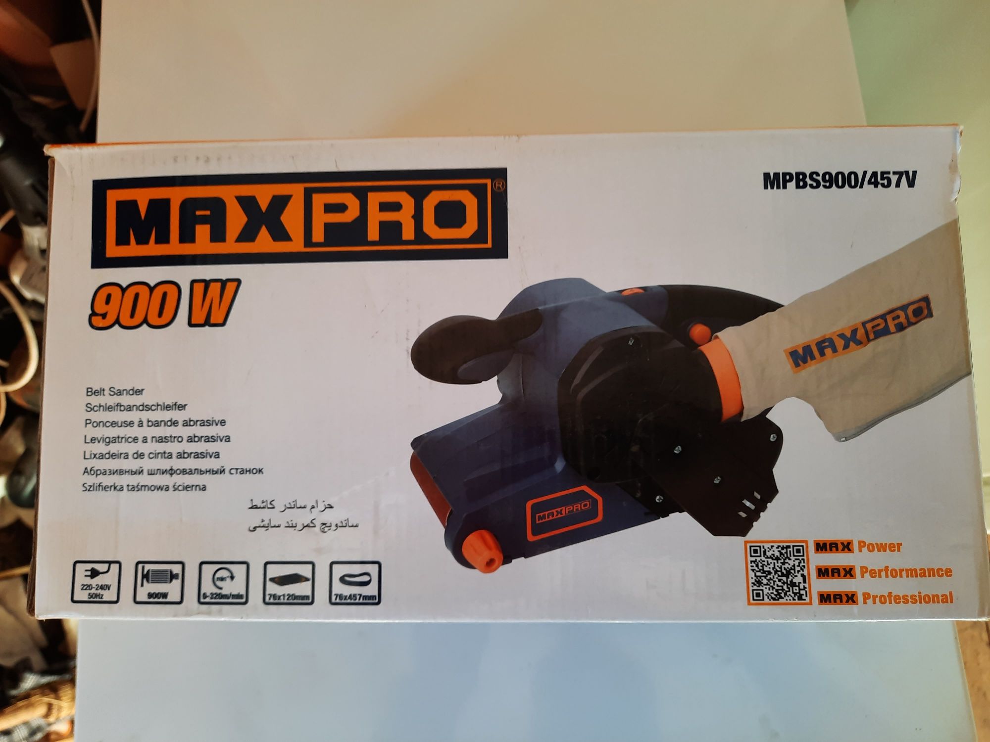 Машина шлифовальная ленточная новая Max pro MPBS900/457V.