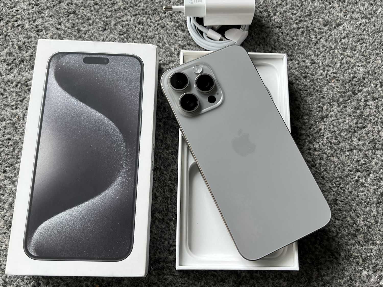 iPhone 15 Pro Max 256GB TITANIUM GREY BATERIA 100% Gwarancja FV23%