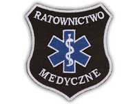 Emblemat RATOWNICTWO MEDYCZNE tarcza czarna