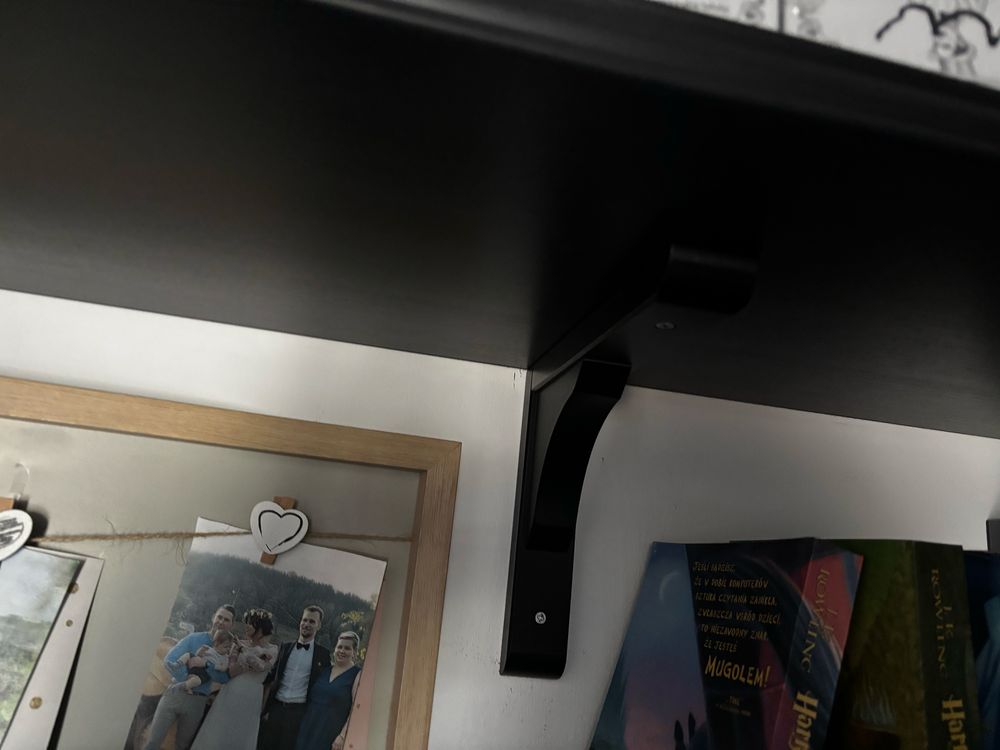 Półka wisząca czarna 120x30 dwie sztuki