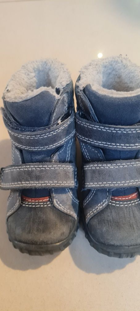 Kozaki buty zimowe Ecco Mimic roz 22 Gore-tex granatowe na rzepy