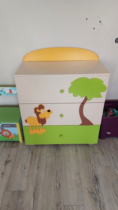 Meble dziecięce baggi africa łóżeczko + komoda