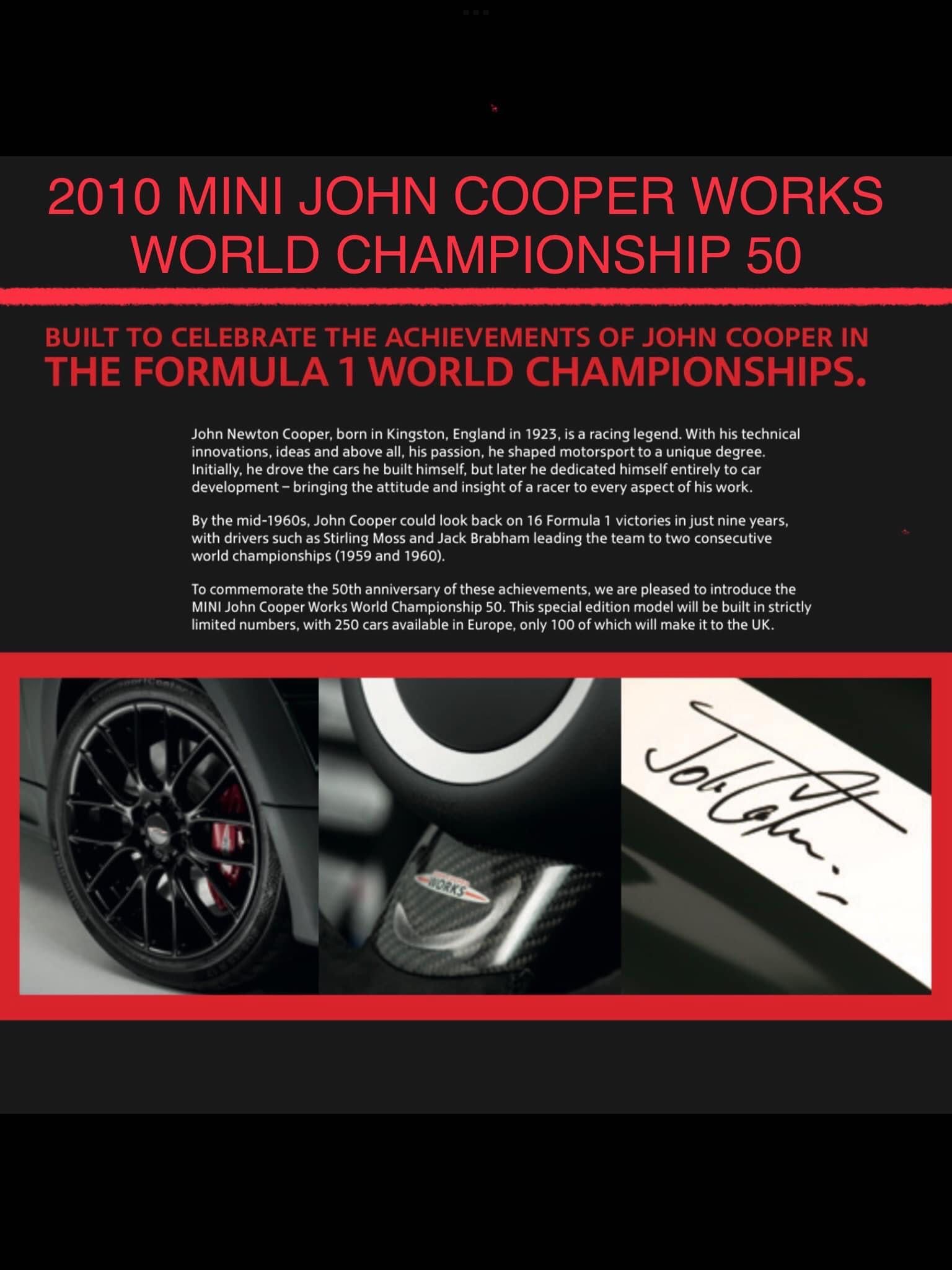 Mini JCW edição World Championship 50