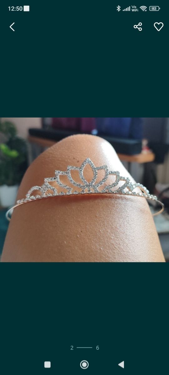 Tiara Diadem korona srebrna blink cyrkonie