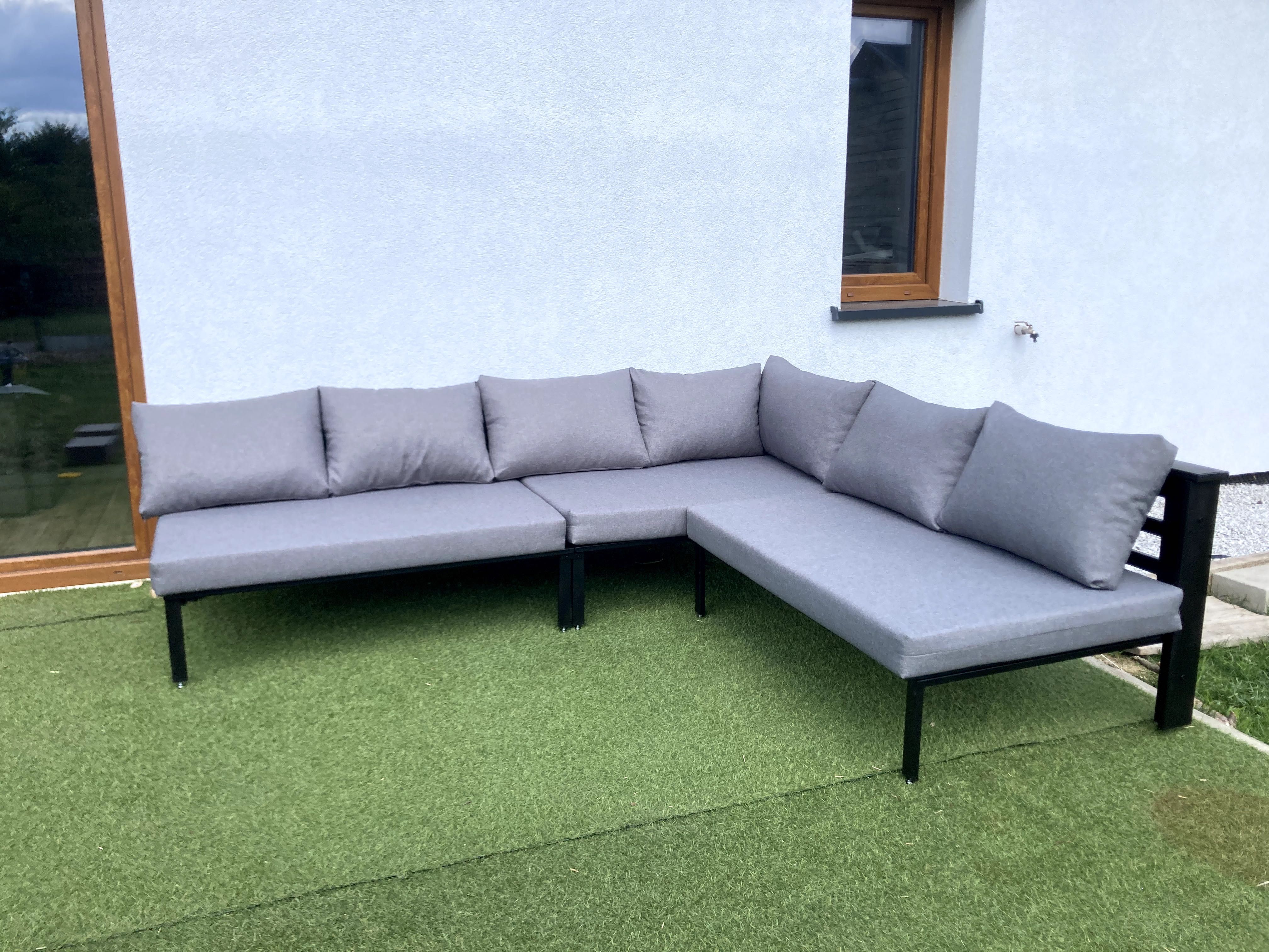 Meble tarasowe, narożnik tarasowy metalowy 220x180cm