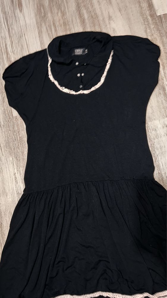 Czarna sukienka simple damska 40 L dziewczynka galowa 164 cm