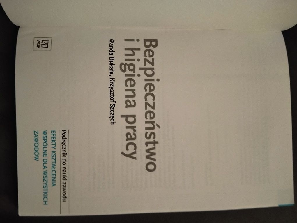 Podręcznik Bezpieczeństwo i higiena pracy.