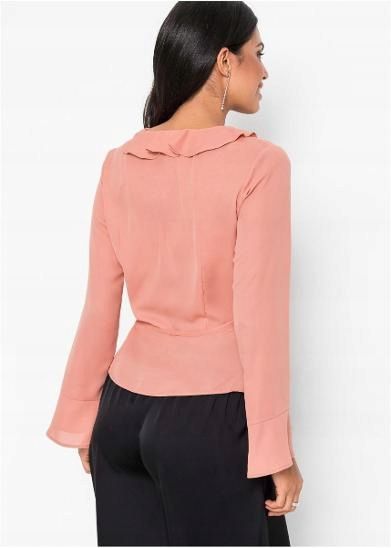 AB4983 bluzka morelowa falbanki r.36