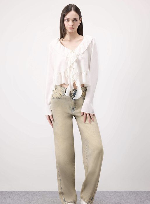 Кремова блуза defacto