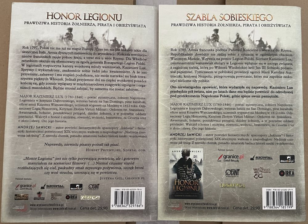 Andrzej Sawicki: Honor Legionu, Szabla Sobieskiego