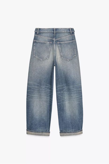 Джинси ZARA trf з середньою посадкою та загнутим поясом