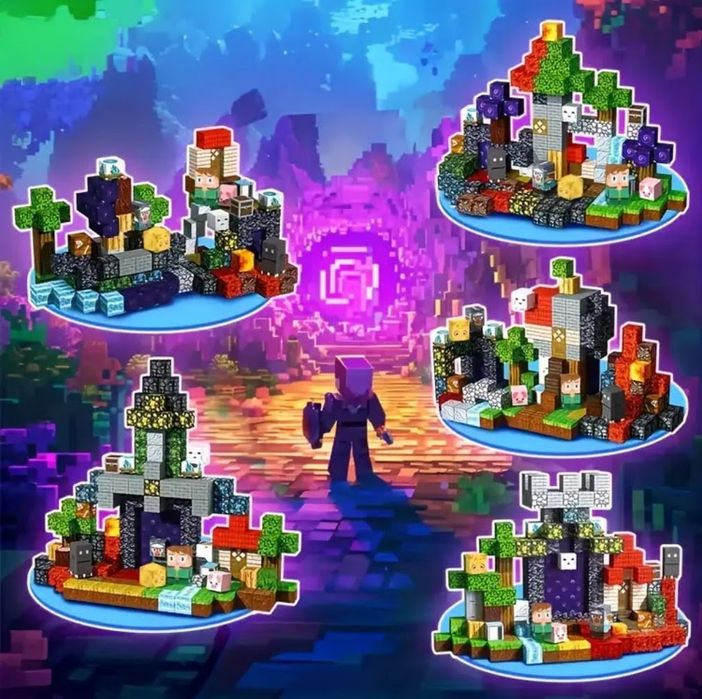 Nowe klocki magnetyczne Minecraft 150 sztuk 2x2cm