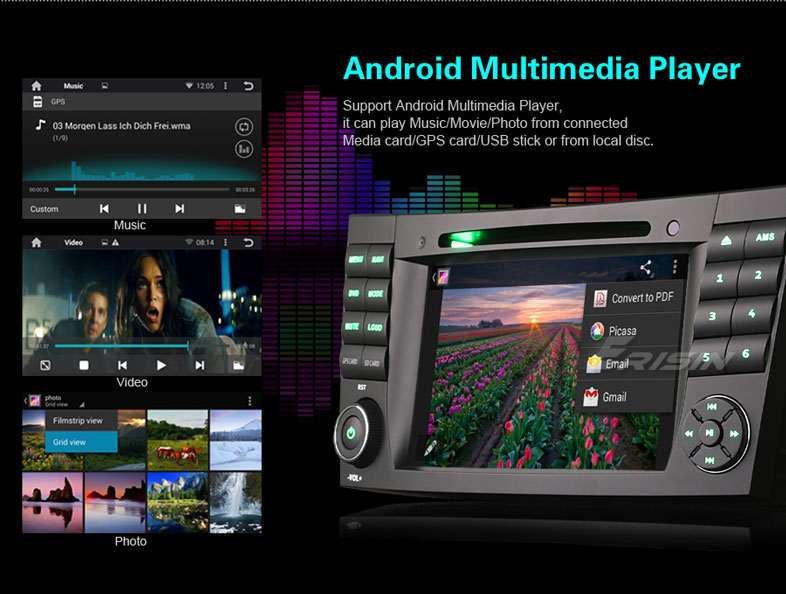 Auto-rádio 2 din android 14 64GB para Mercedes E220 w211 w219 w463