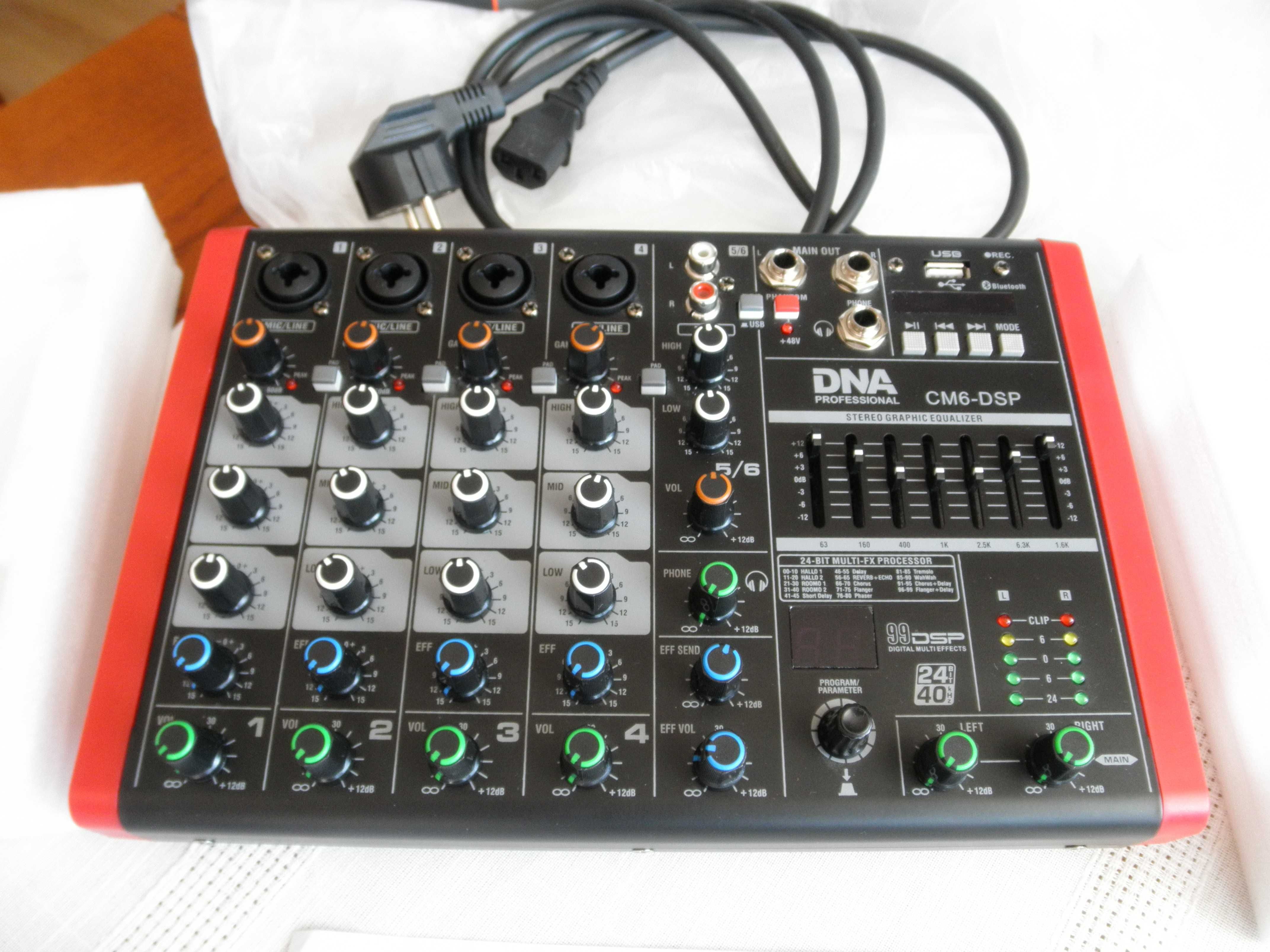 Mikser DNA CM-6 DSP na gwarancji . Mixer z pogłosem, equalizerem, USB.