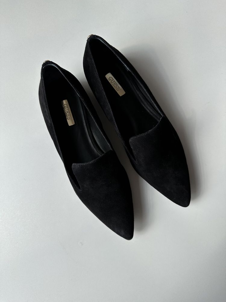 GUESS оригінал. Жіночі балетки лофери туфлі чорні замшеві 40 9 US