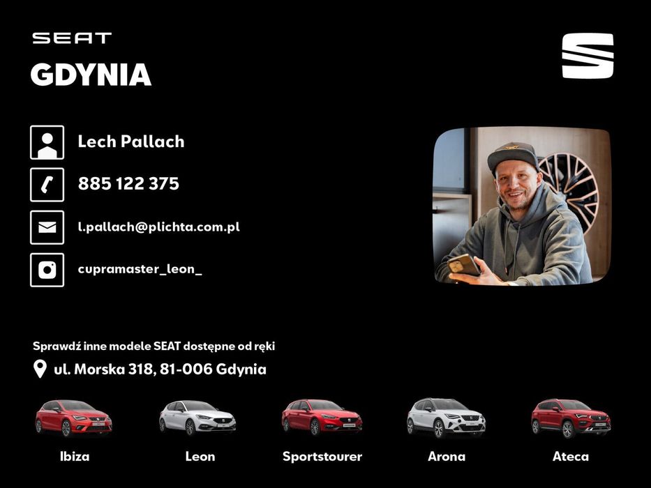 Seat Leon Pakiet wspomagania X, zimowy, opony wielosezonowe, kamera cofania