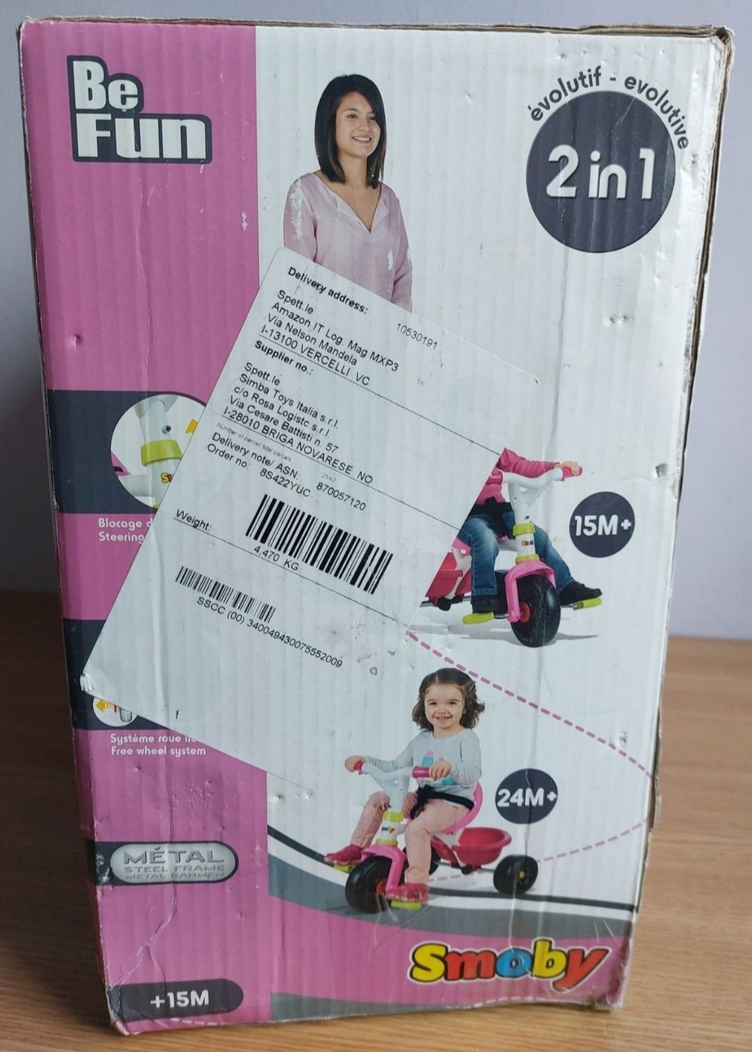 Rowerek 3-kołowy Smoby Be Fun 2w1, 15m+/24m+