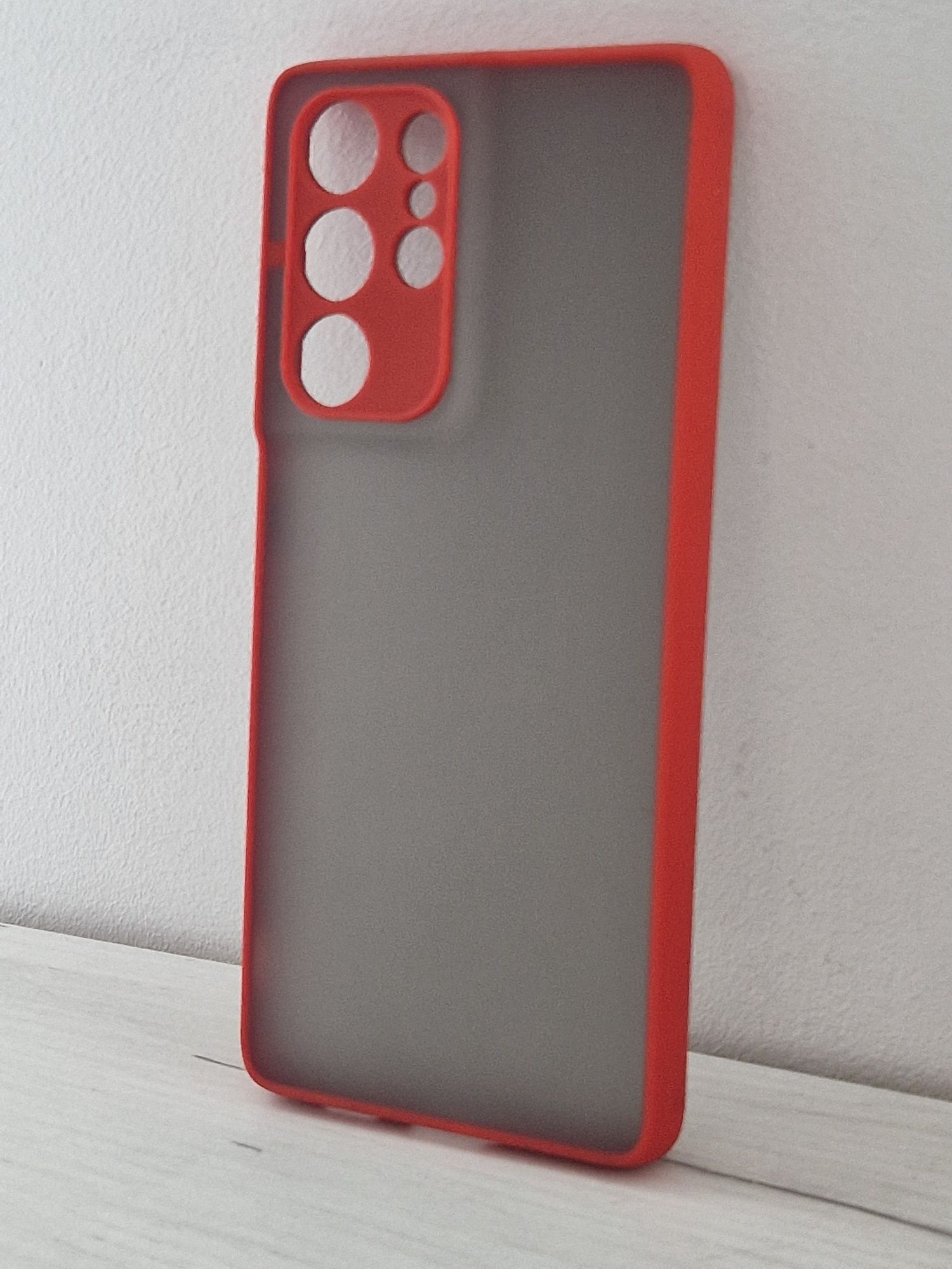 Vennus Color Button Bumper do Samsung Galaxy S21 Ultra Czerwony