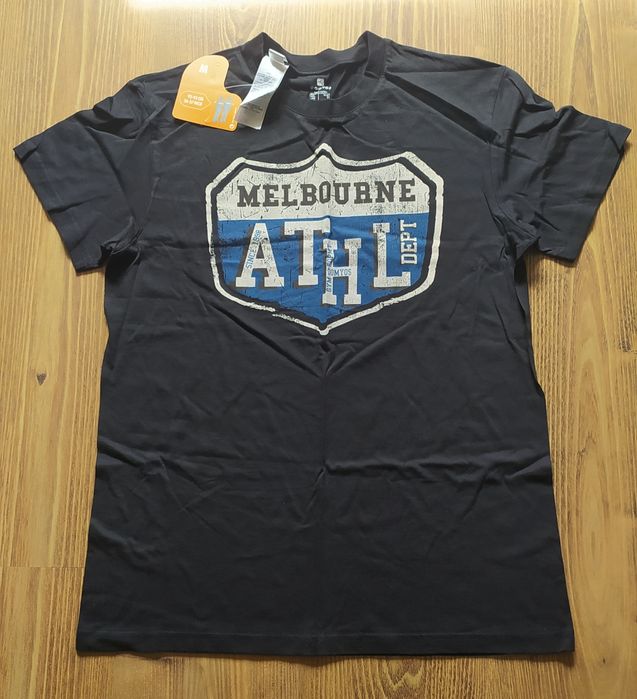 Koszulka, Melbourne Athletic, rozmiar M/L, sportowa, czarny t-shirt
