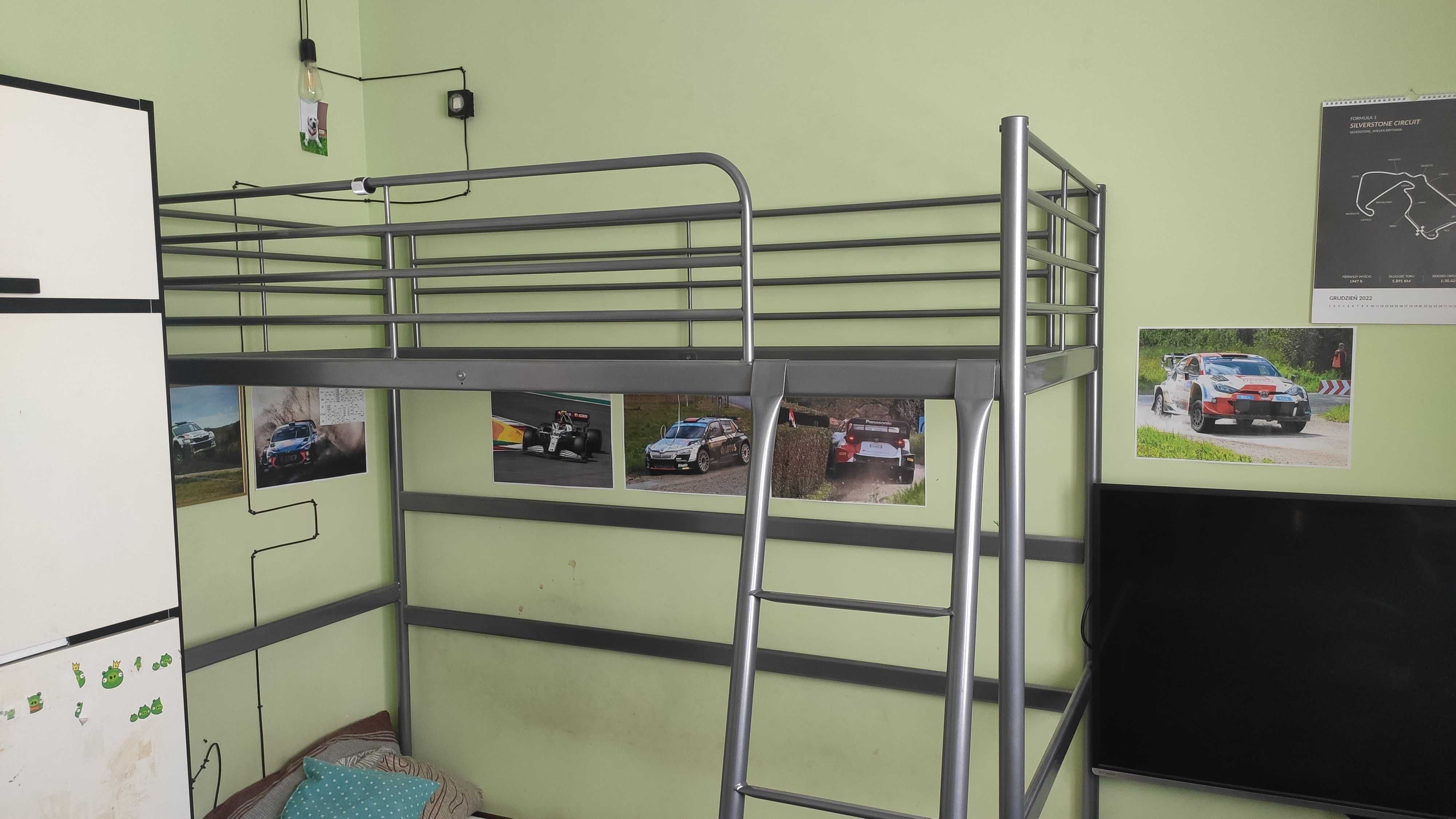 SVÄRTA rama łóżka na antresoli, srebrny, 90x200 cm - IKEA
