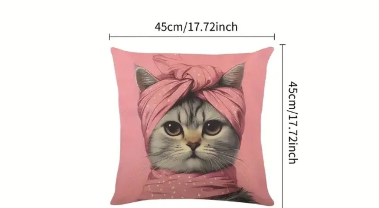 Poszewka na poduszkę kotek z turbanem