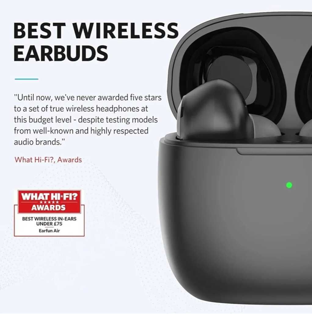 Słuchawki douszne bezprzewodowe bluetooth 5.0 EarFun Air TW200 czarne