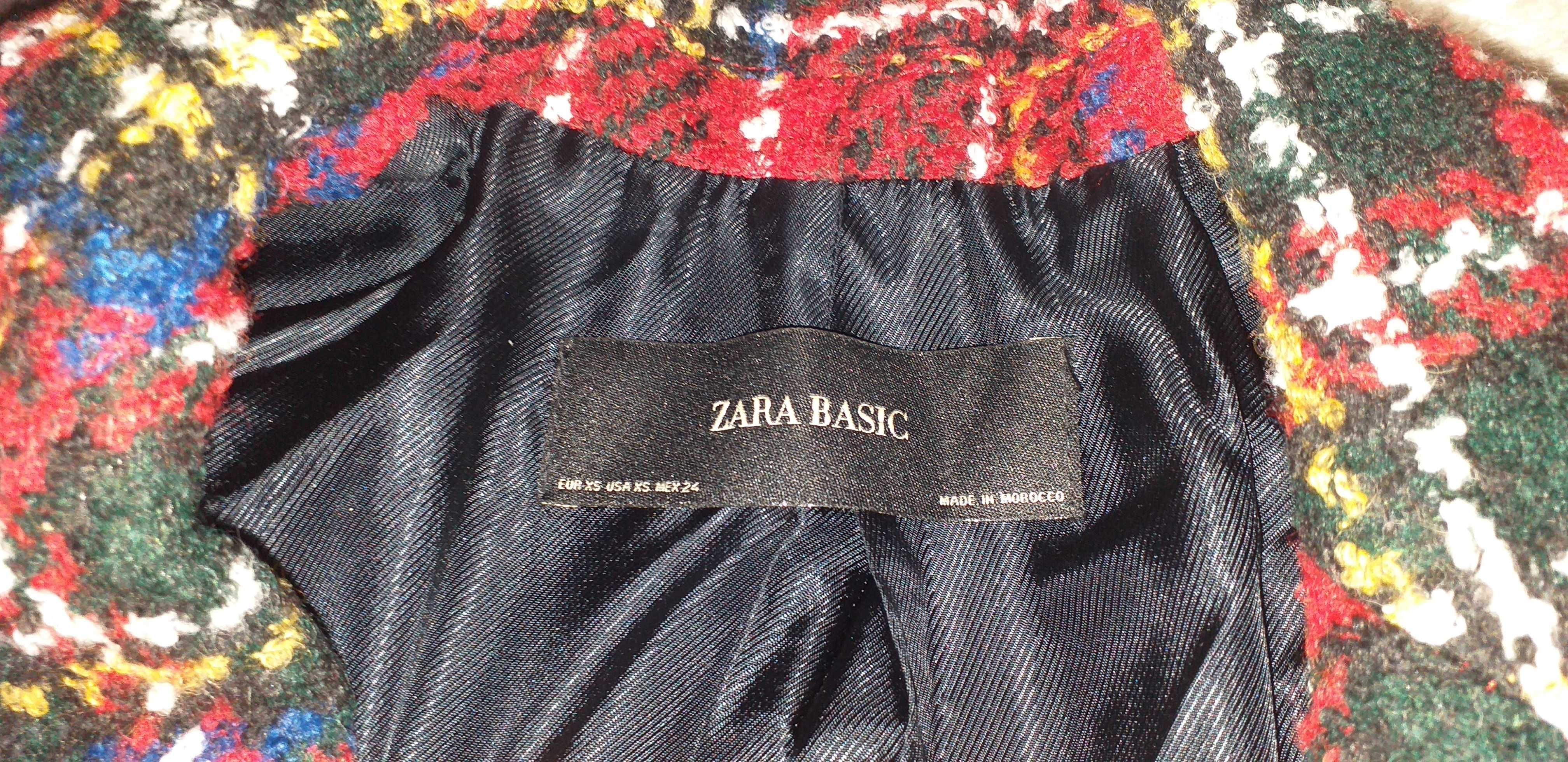 marynarka żakiet w kratkę zara basic