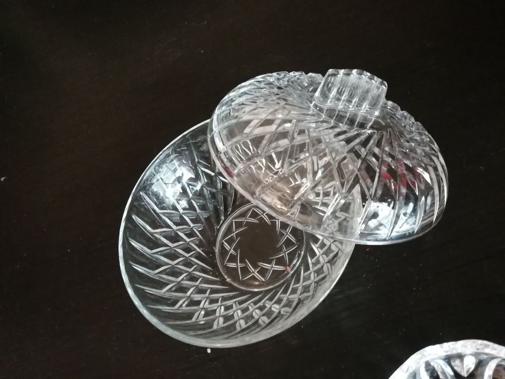 Garrafa de vidro Licores e 3 bomboneiras COMO NOVAS!*