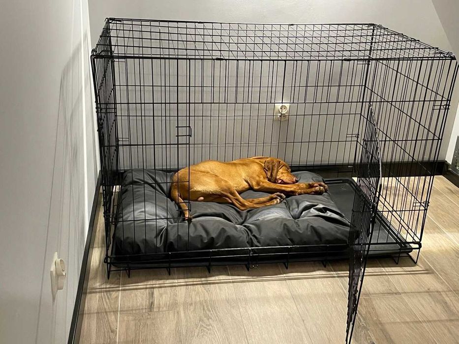 Duża klatka metalowa kennel XL 122×76×83 dla psa kota legowisko