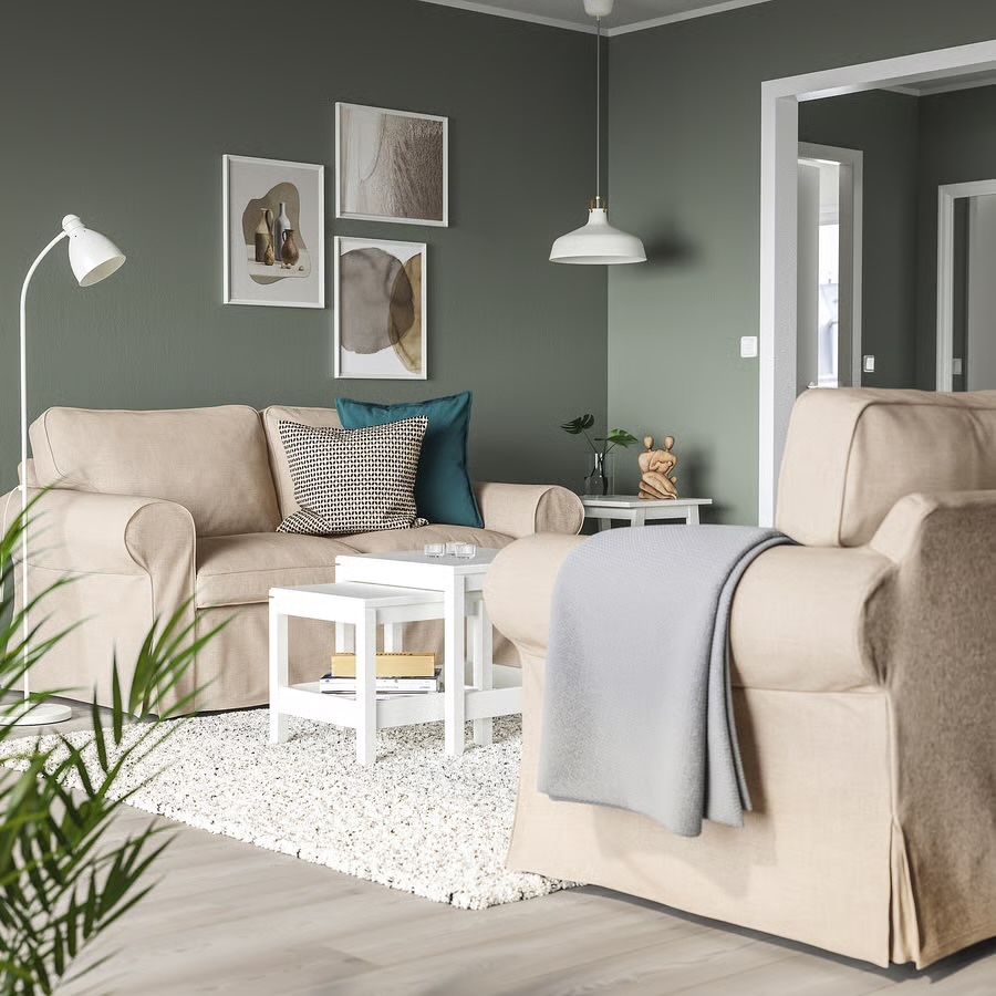 Kanapy ikea ektorp dwuosobowe kilanda jasbozowe