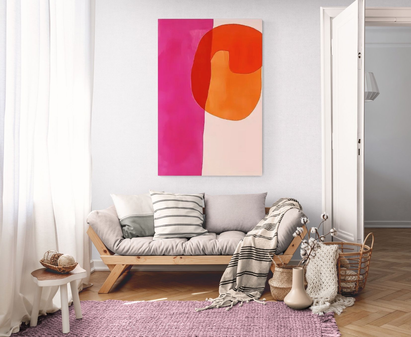 Obraz ręcznie malowany akrylami na płótnie Abstrakcja kolorowa 20x30