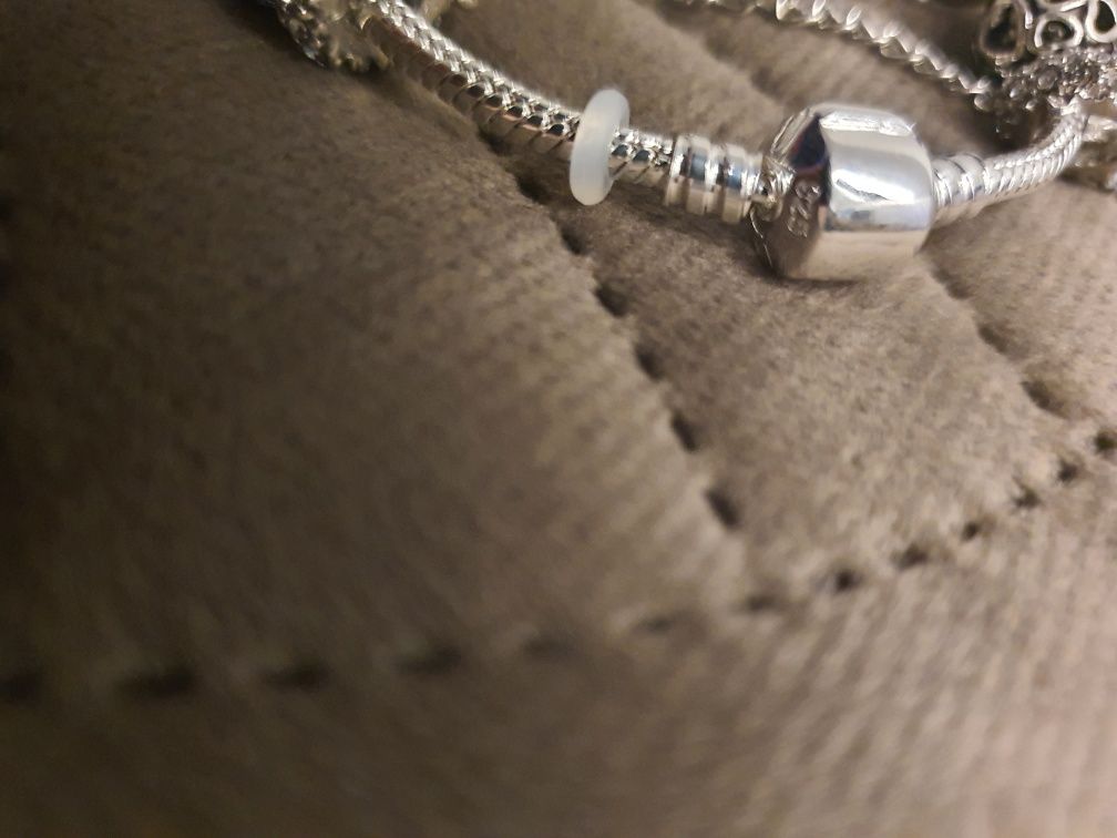 Srebrna Bransoletka Modułowa Charms Charmsy Charmsami Beads Zawieszki