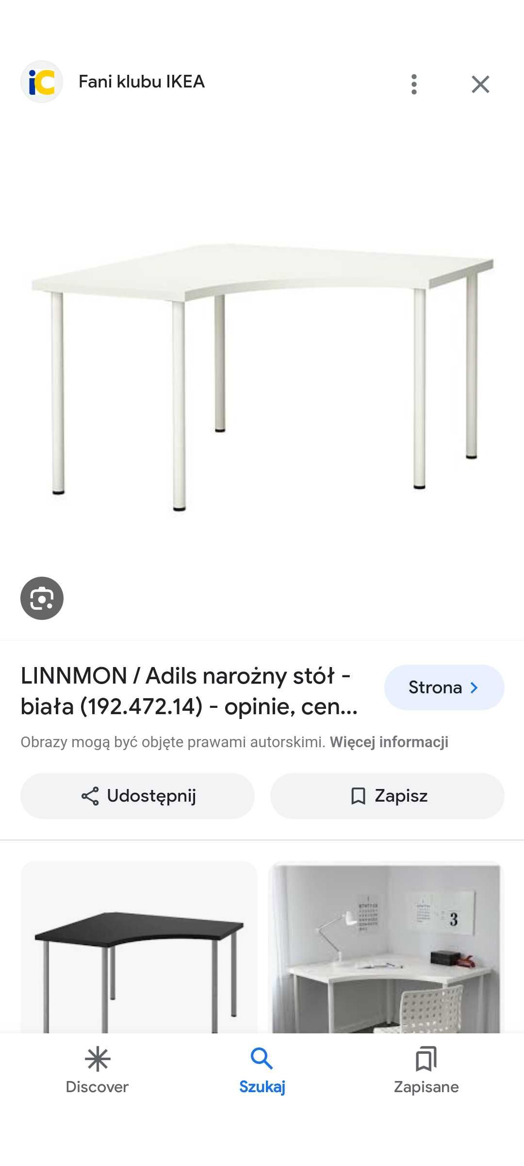 Blat narożny IKEA 120x120cm biurko - odbiór osobisty Zielonki